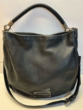 Marc by Marc Jacobs Black Pebbled Leather Hobo with Dual Straps
